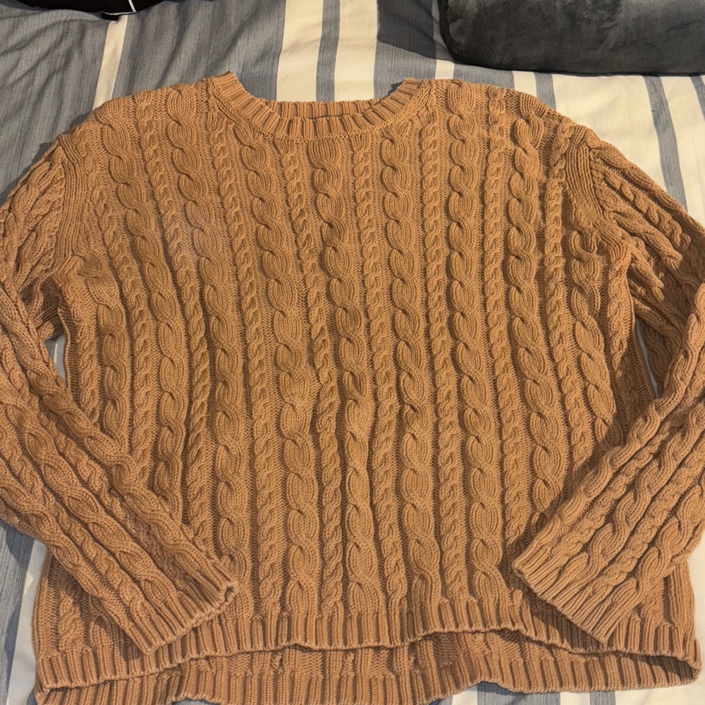 Eddie Bauer Tan Cable Knit Sweater